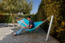 Load image into Gallery viewer, man sitting on the GARD&ROCK - Hammock Post (428-014)